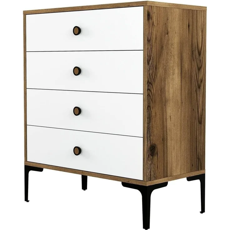 Dmora Kommode Aether 76 x 40 x 90,7 cm Braun, 4 Schubladen – Bild 6