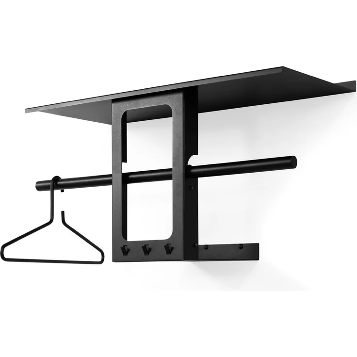 Spinder Design LUNO SMALL 70 Garderobe, Stahl, Modernes Design, Schwarz 70x30x35,5 cm
