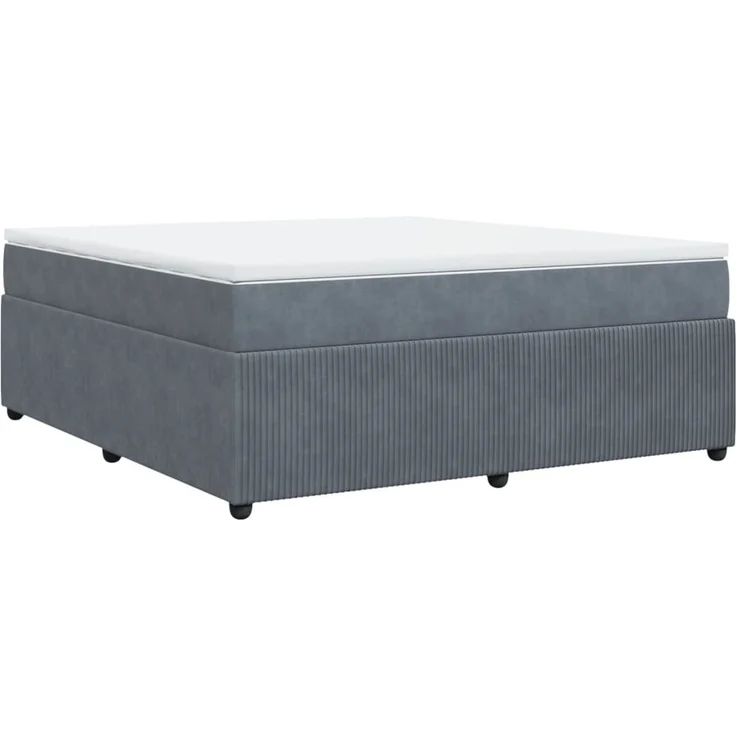vidaXL Boxspringbett mit Matratze Dunkelgrau 180x200 cm Samt 3285657 – Bild 9