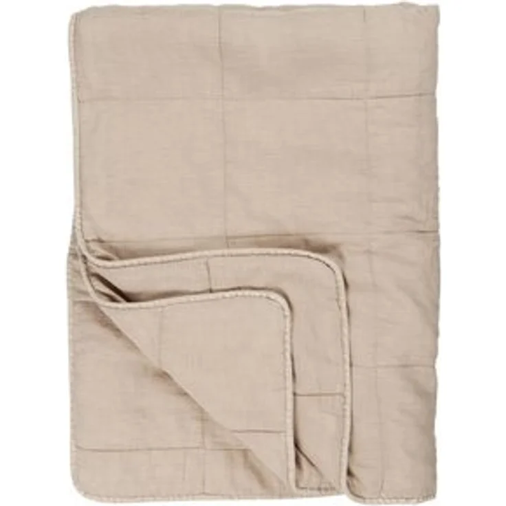 IB Laursen Decke 180x130 cm Tages Überwurf Quilt Stepp Bett FOG grau natur Plaid – Bild 6