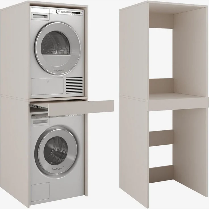 Platan Room Waschmaschinenumbauschrank Waschmaschinenschrank für Waschmaschine & Wäschetrockner Waschmaschine Trockner Schrank mit Ausziehbrett Überbauschrank – Bild 1