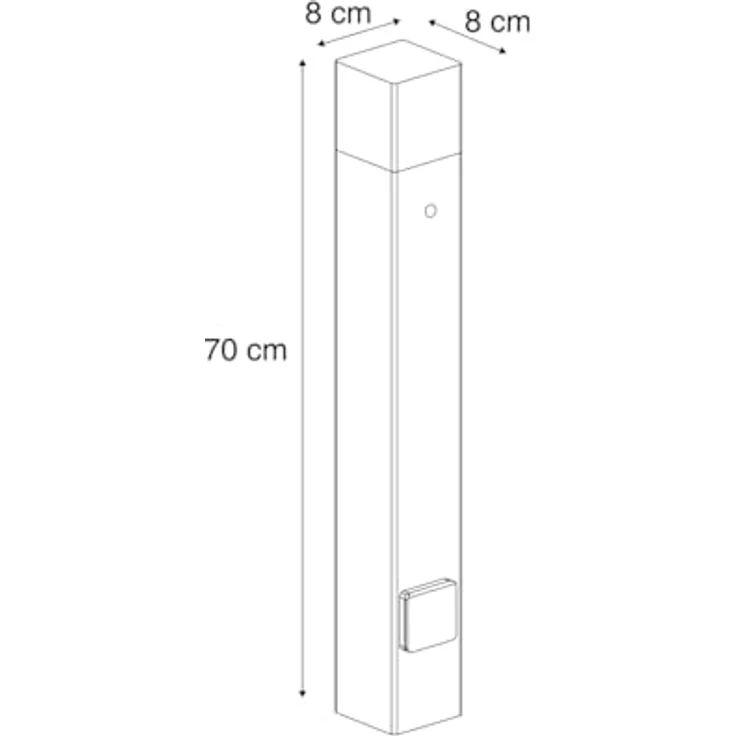 Qazqa Denmark Außen Pollerleuchte, Wegeleuchte mit E27-Fassung, max. 15W, Schwarz mit Rauchglas, IP44, 70cm, Rechteckig, Dimmbar – Bild 4