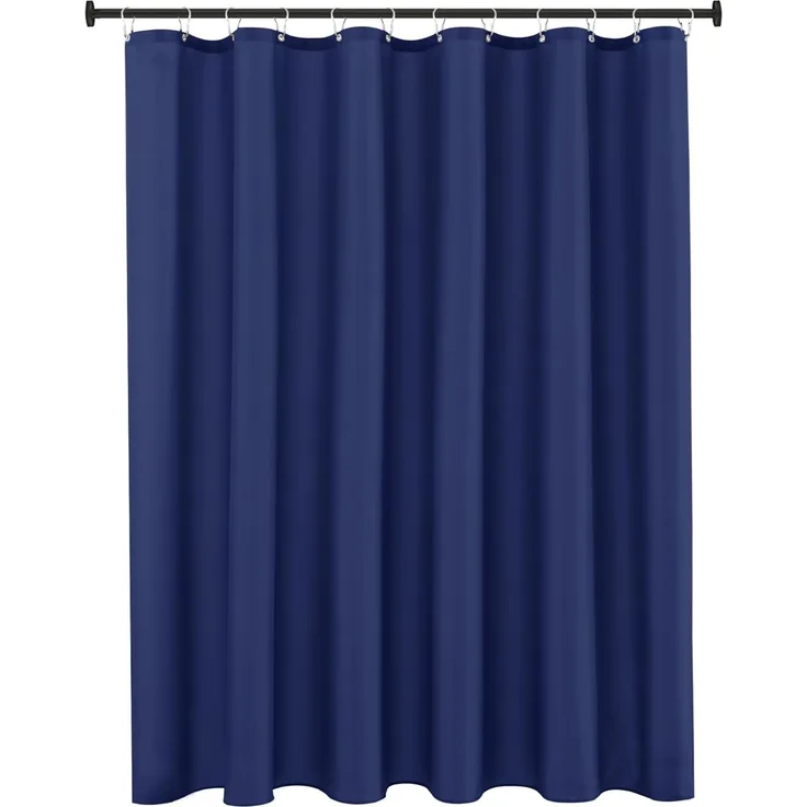 Hotel Stoff Duschvorhang 183 × 183 cm Navy Blau, Wasserabweisend, Waschbar, Gewichteter Saum