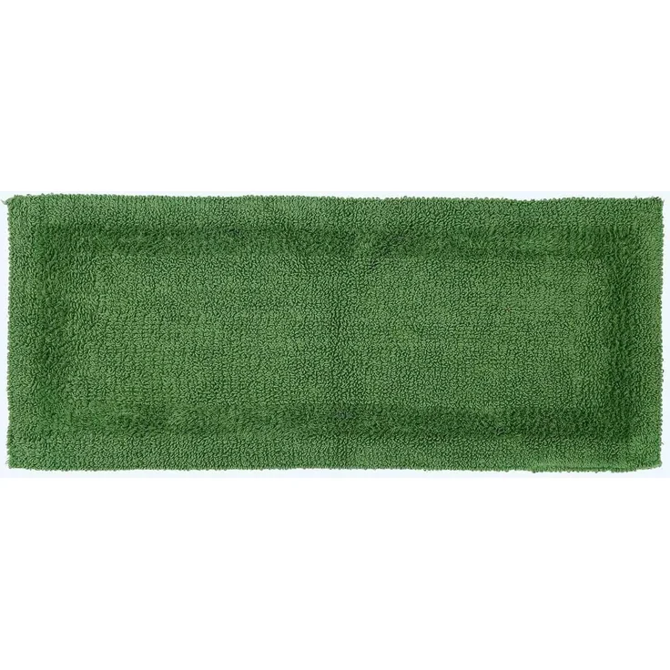 Homescapes Badläufer grün, Premium Badematte 40x100 cm, Badteppich Baumwolle mit Wende-Design