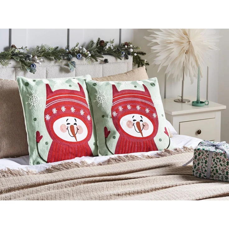 Dekokissen 2er Set CUPCAKE 45 x 45 cm Baumwolle Rot – Bild 3