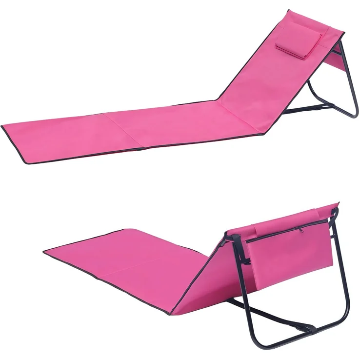 Strandliege Strandmatte Sonnenmatte Badematte Liege faltbar mit Tasche pink
