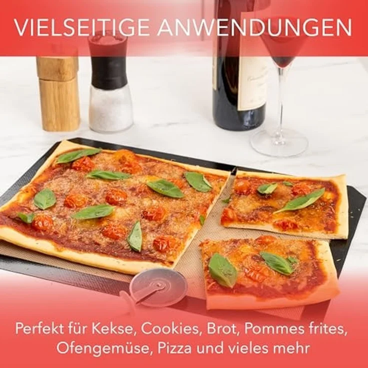 AVANA Backmatte aus Silikon Wiederverwendbare Backfolie Teigmatte Backunterlage, Silikon (3er Set), antihaftbeschichtet, rutschfest, hitzebeständig – Bild 5