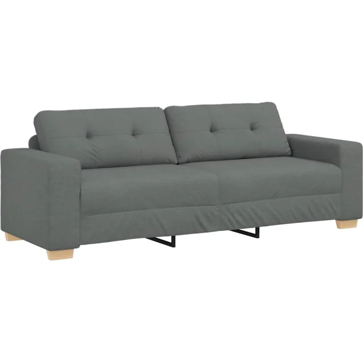 vidaXL 3-Sitzer-Sofa Dunkelgrau 220x78x80 cm Stoff 4105089 – Bild 2