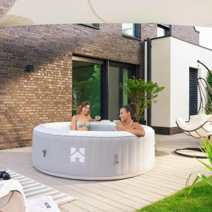 HOME DELUXE Outdoor Whirlpool SPLASH Uni - Grau - 6 Personen – Bild 4