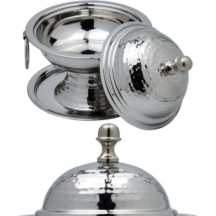 Marrakesch Orient & Mediterran Interior Zuckerdose Deko Aesthetic Zuckerdose Tischdeko Aufbewahrung Bonboniere Silber, Edelstahl, (1-tlg), Handarbeit – Bild 7
