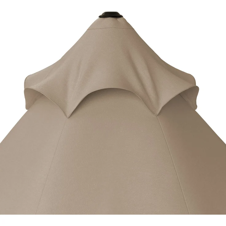 Kingsleeve Sonnenschirm mit Kurbel, UV Schutz 30+, Alu Mast / Polyester taupe, Ø 330 cm – Bild 6