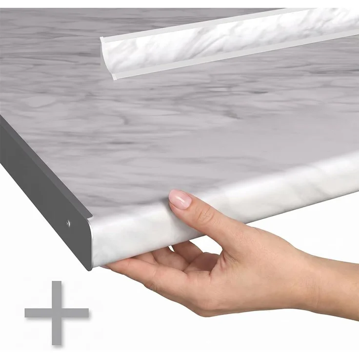 Singleküche Fame-Line Dunkelgrau/Anthrazit 150 cm, AP Marmor Vicco – Bild 6