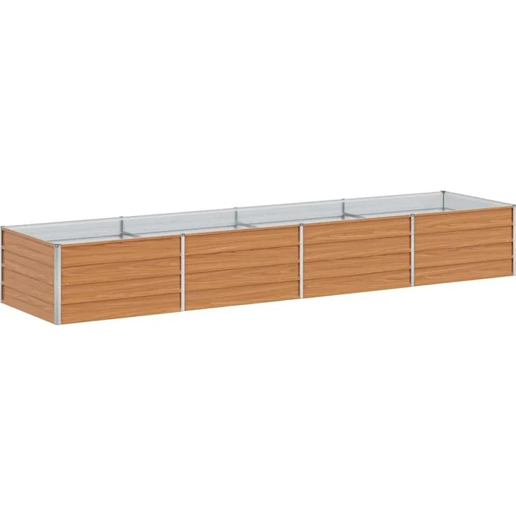 vidaXL Hochbeet Hellbraun 320 x 80 x 45 cm Verzinkter Stahl 42017337