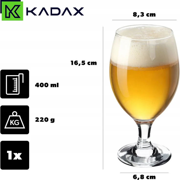 KADAX Pokal Bierkrug Glas Kelchglas 400ml – Bild 3