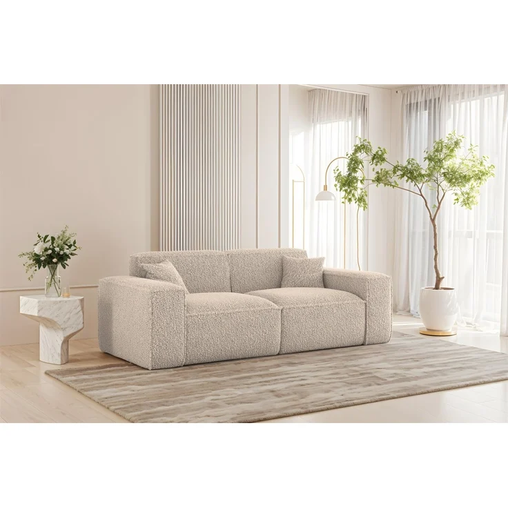 Sofaset Designersofa CELES PREMIUM 3-2-1 in Stoff Sven Cappuccino – Bild 3