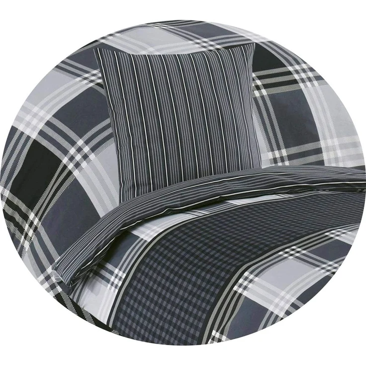 Buymax Bettwäsche Wendebettwäsche, Bettbezug-Set, 100% Baumwolle Renforce, 3 teilig, 200x200 cm, Reißverschluss, hochwertig, Grau, Anthrazitgrau – Bild 4