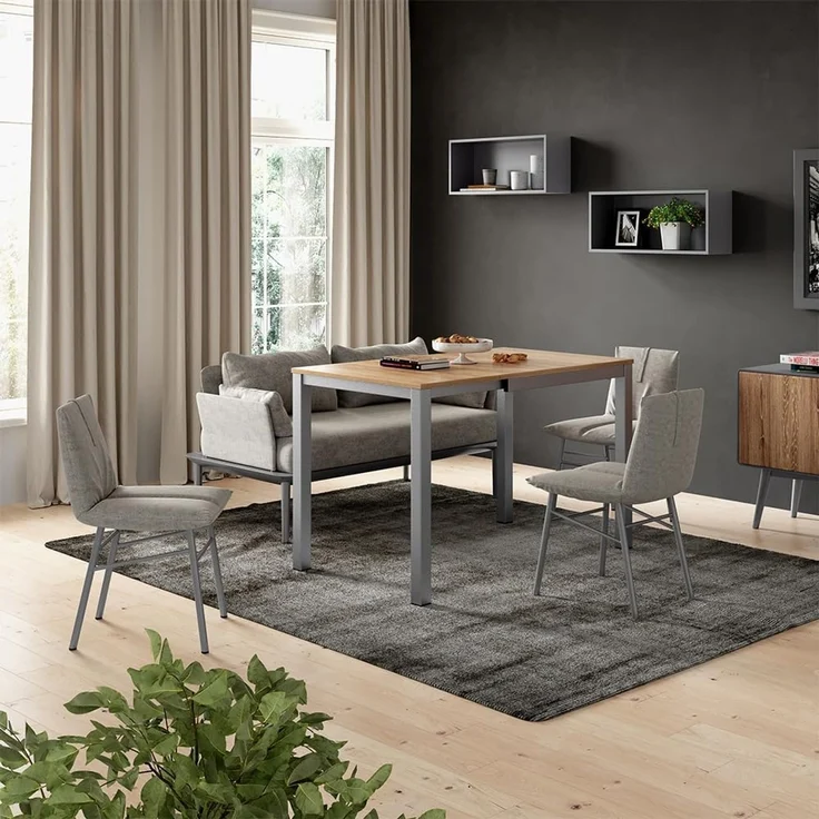 Esstisch Granny Eiche/Grau 120 x 70 cm ausziehbar Vicco – Bild 2