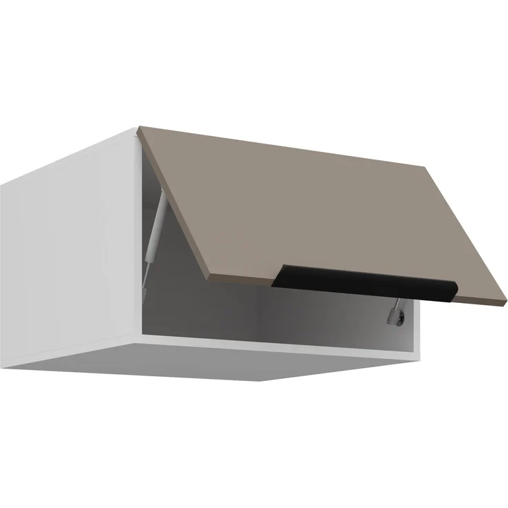 Küchen Aufsatzschrank 60 cm ARIA Sandgrau ultra matt + Weiss matt, hochwertige Fronten mit Anti Fingerprint Beschichtung Küchenzeile Küchenblock – Bild 3