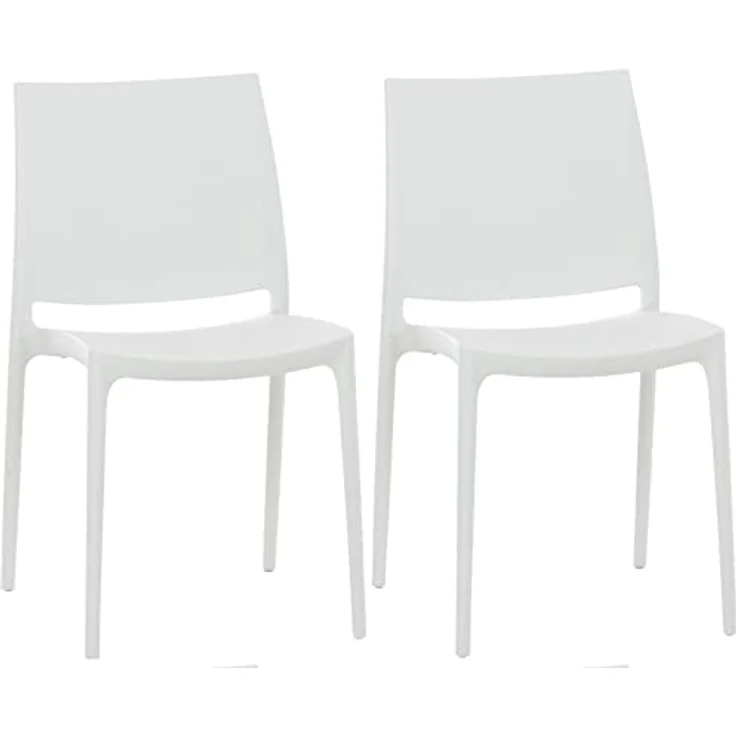 CLP 2er Set Stapelstühle Maya bis zu 130 kg belastbar,weiß – Bild 10