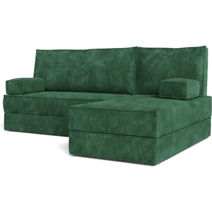 Masseno Ecksofa NOTIA, modulares Boneless Sofa mit Schlaffunktion, Kordstoff in POSO 14, 200 cm x 120 cm – Bild 1