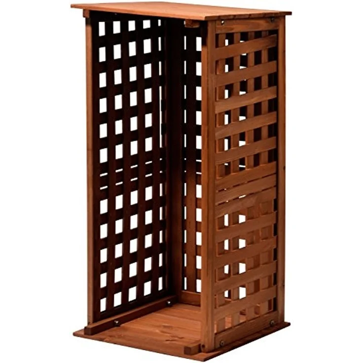 dobar® 29097FSC Kaminholzregal Kompakt | Brennholzregal Massivholz | Kleiner Kaminholzunterstand 0,08 m³ | Feuerholzregal für den Innenbereich | 39 x 39 x 85 cm | Braun – Bild 3