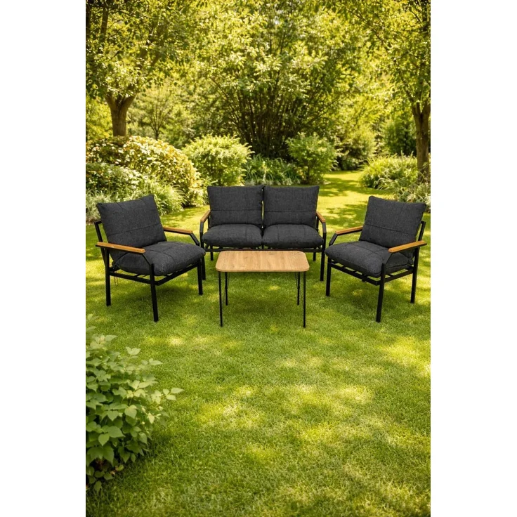 Skye Decor 'Alya Sehpa - Anthracite' Garten-Lounge-Set, Anthrazit, 120 x 70 x 61 cm – Bild 2