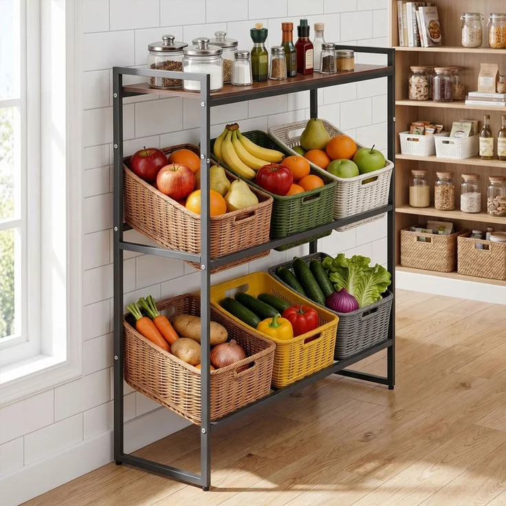 Home Nature Wohnkonzept Getränkekistenregal für 6 Kisten mit Ablage, stehend, großes Flaschenkistenregal, Metall, Schwarz, 116,5x32x104cm – Bild 6