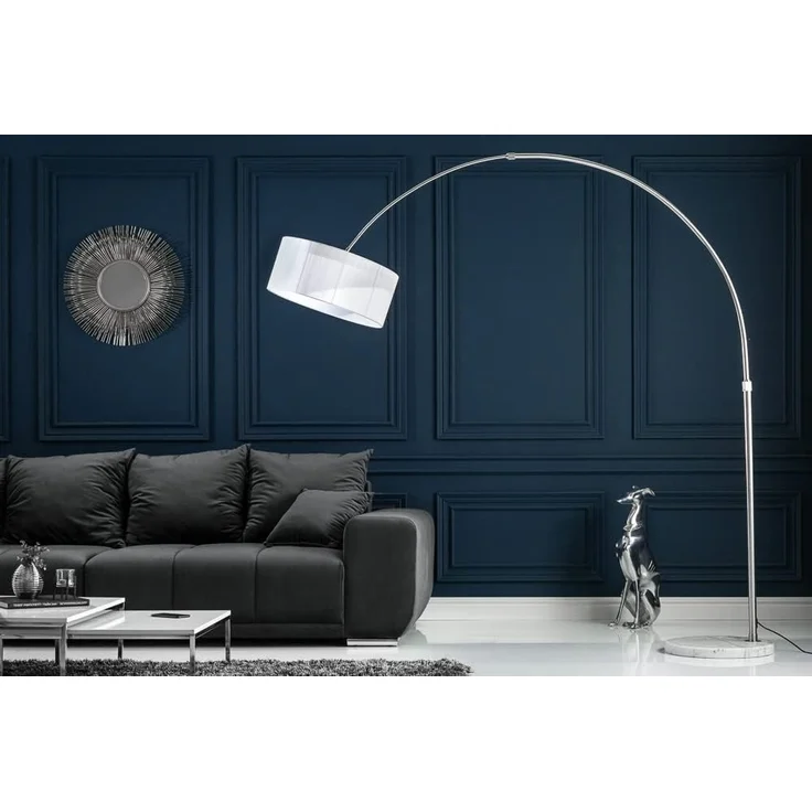riess-ambiente Bogenlampe EXTENSO 230cm weiß, ohne Leuchtmittel, Wohnzimmer · Metall · verstellbar · Modern Design – Bild 3