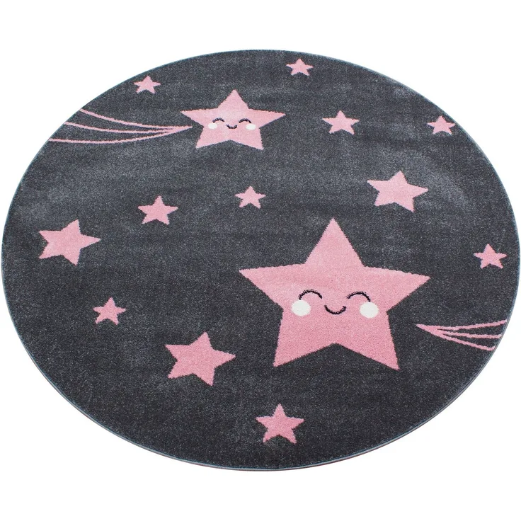 Kinder Teppich Kikki rund - 160 cm Durchmesser - Pink