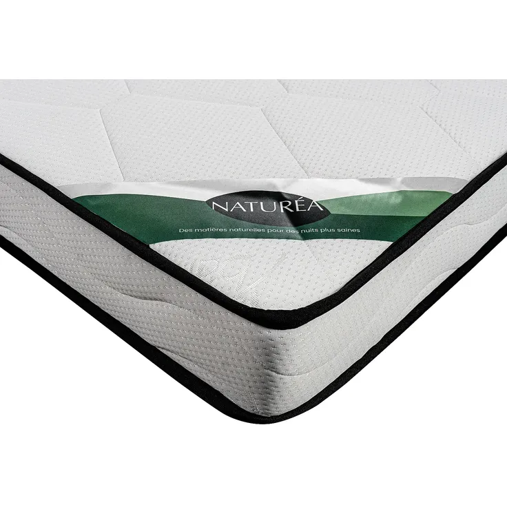 Vente-unique - KANANI Set aus Matratze und Bettgestell StoffMetall Schwarz - B 90 cm88 cm3,8 cm x H 15 cm5 cm25 cm x L 190 cm188 cm3,8 cm – Bild 6