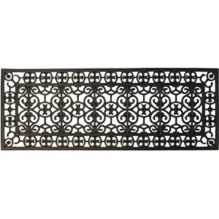 Fußmatte Türmatte Fußabtreter Gummi Filigran Schwarz 45x120cm Ib Laursen 2825-00