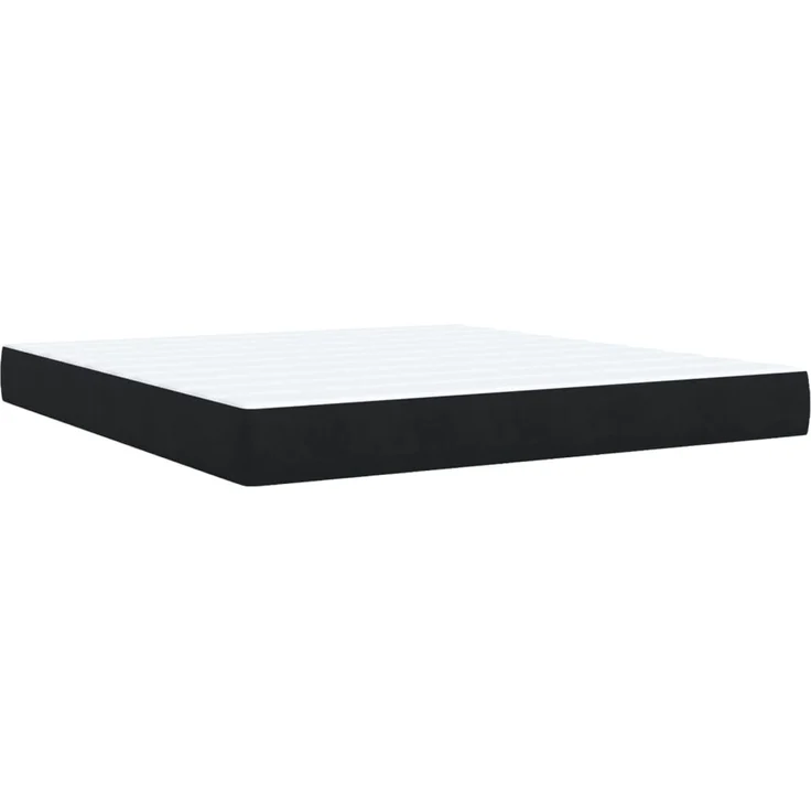 vidaXL Boxspringbett mit Matratze Schwarz 180x200 cm Samt 3285301 – Bild 6