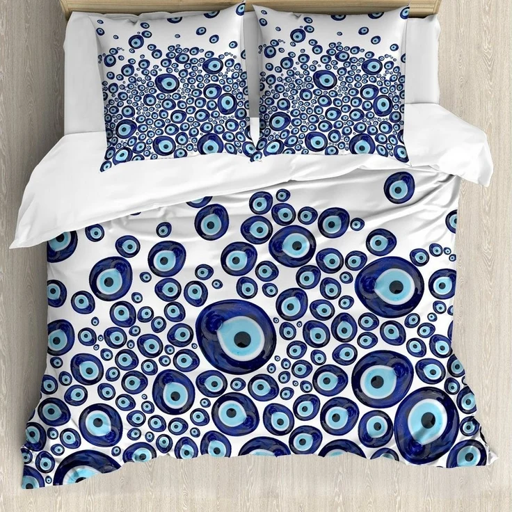 Abakuhaus Bettwäsche weicher Microfaserstoff Allergiker geeignet, kein Verblassen, Microfaser, Evil Eye Blue Beads Luck – Bild 3