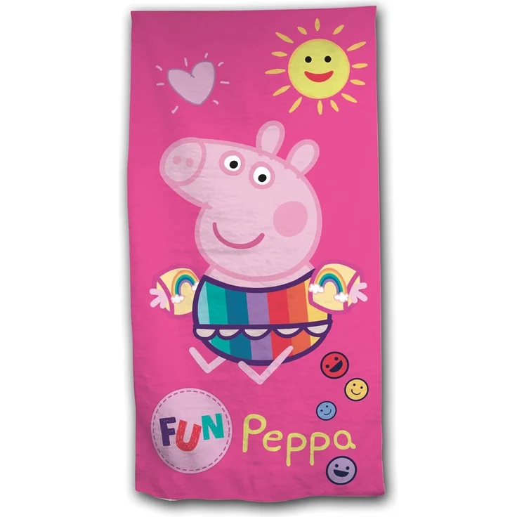 BERONAGE Strandtücher Peppa Wutz Pig Badetuch Beach Fun 60x120 cm, 100% Baumwolle (1-St), Frottee in Velours-Qualität – Bild 6