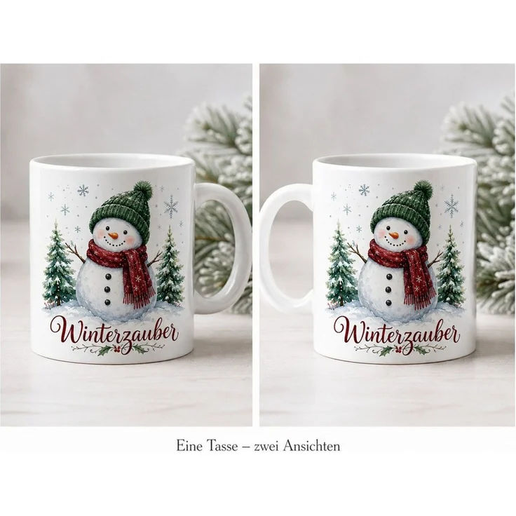 WS-Trend Tasse Schneemann Weihnachtstasse - Geschenk zu Weihnachten - weiß mit Spruc, Keramik – Bild 4