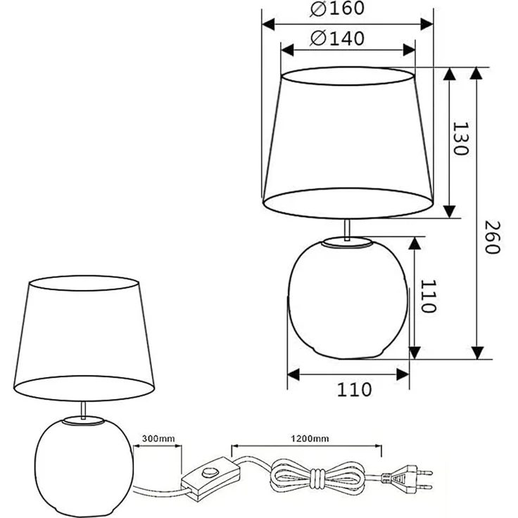 RL Light 'Sophia' Tischleuchte R50821015, Steh-Nachtlicht, Lampenschirm & Schreibtischlampe, Keramik grün/gold – Bild 7