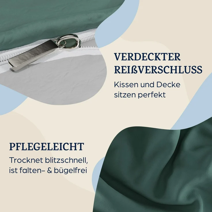 Soft Wonder-Edition Bettwäsche 135x200 cm Grüngrau – Bild 3