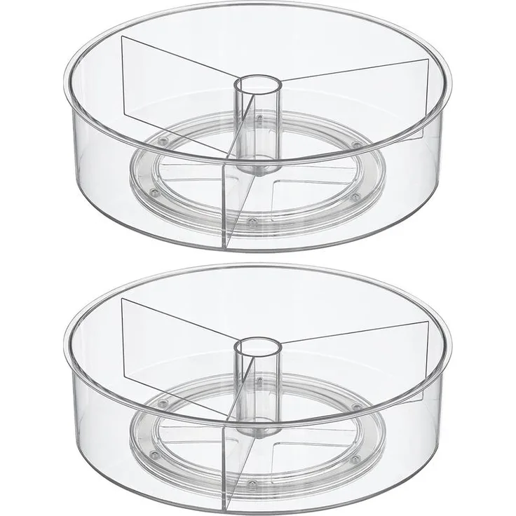 Ordnungssystem Drehteller Snackteller 2er Set drehbar mDesign Teller Transparent