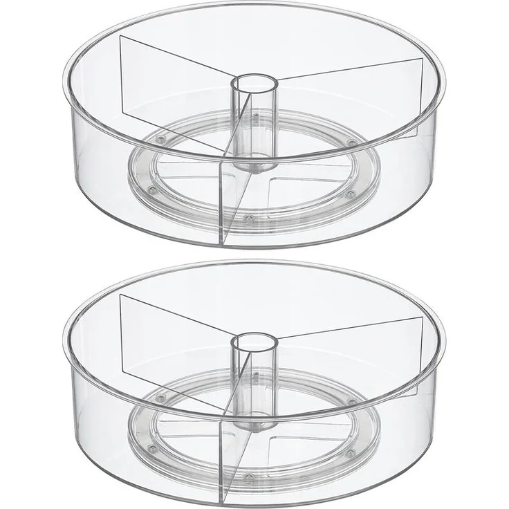Ordnungssystem Drehteller Snackteller 2er Set drehbar mDesign Teller Transparent – Bild 1