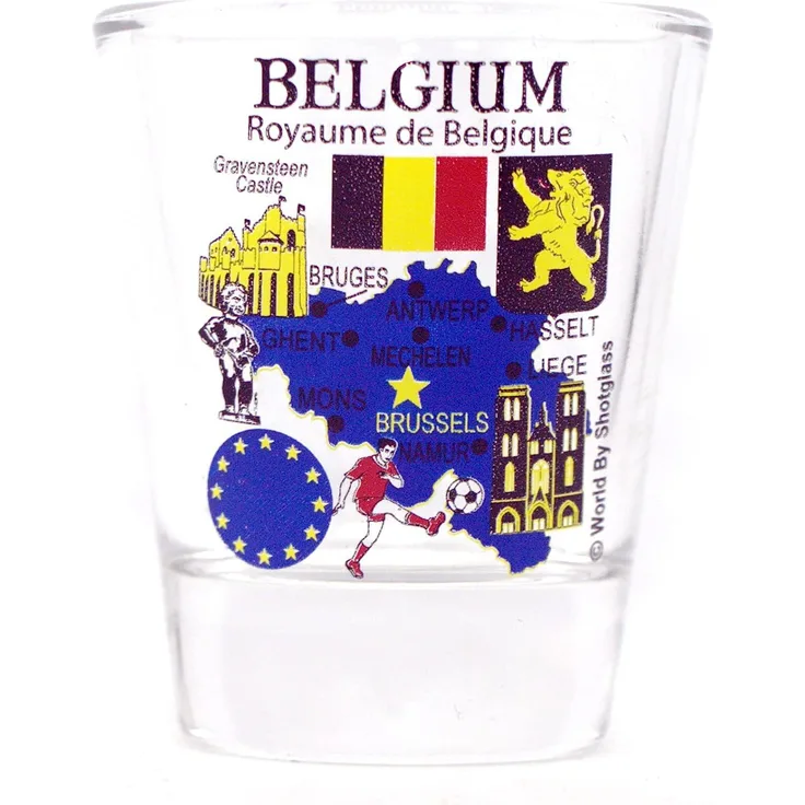 Belgium EU Series Landmarks and Icons Shot Glass by World By Shotglass