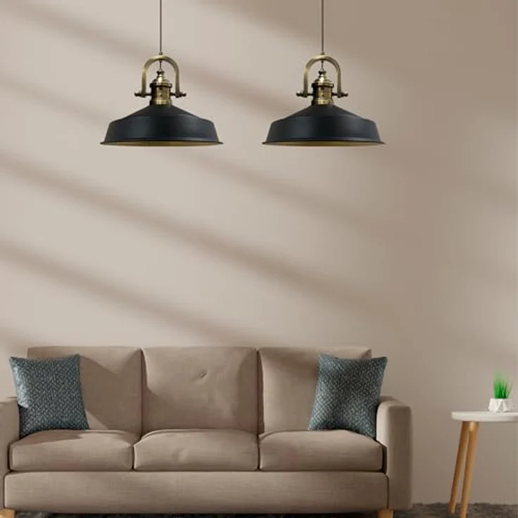 Bamyum Pendelleuchte Asletl Hängelampe Industrial aus Metall Ø41 cm, Pendelleuchte Esstisch, ohne Leuchtmittel – Bild 3