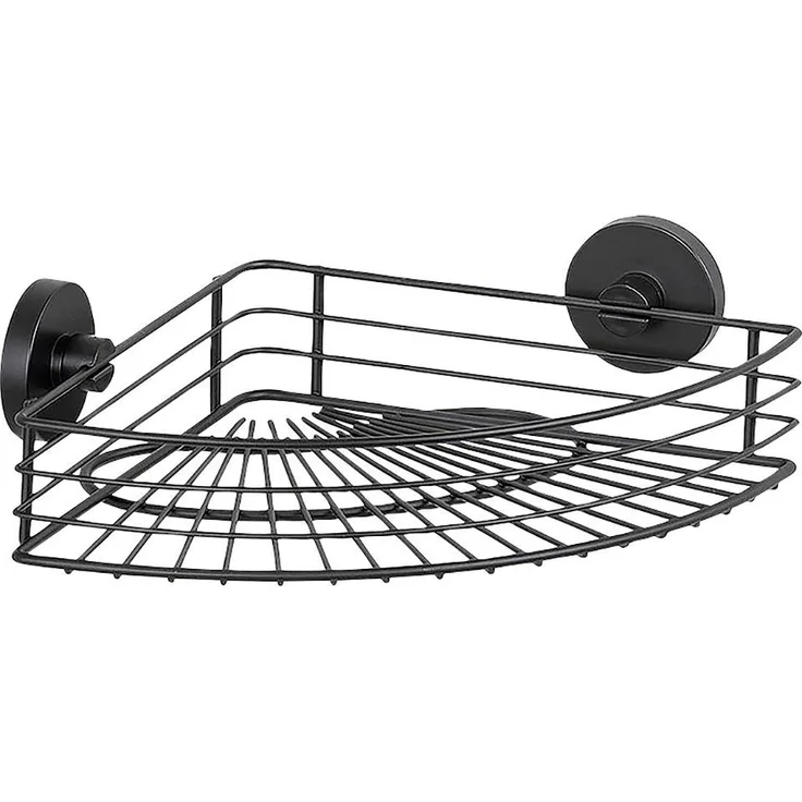 Eckregal für Dusche BARI, Vaccum-Loc, Metall, schwarz, Wenko
