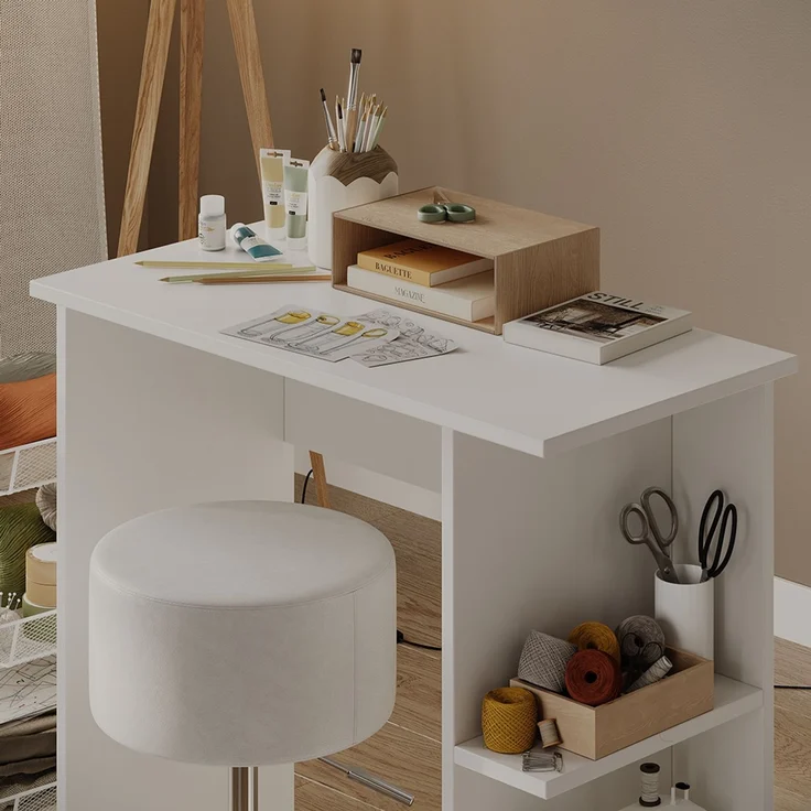 Schreibtisch Simple Weiß 80 x 40 cm Vicco – Bild 4
