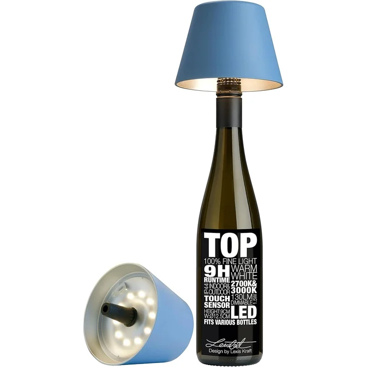 Sompex Flaschenleuchte TOP 2.0 Blau LED RGBW mit Akku – Bild 1