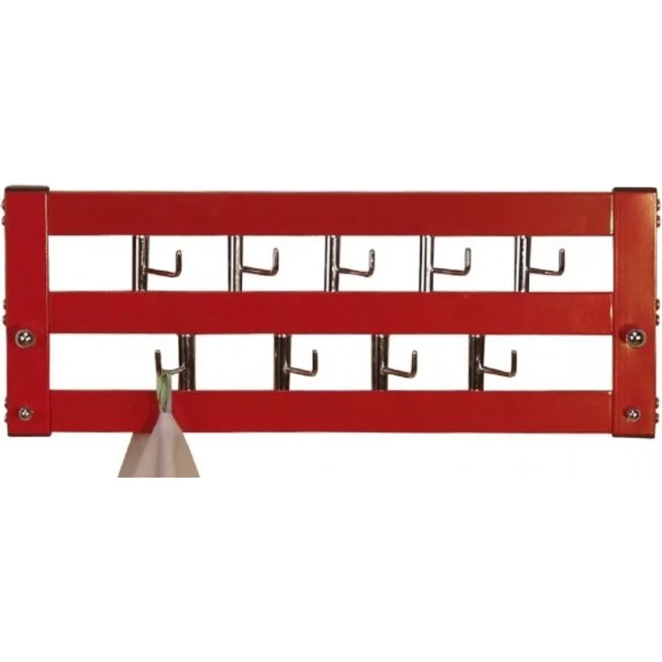 Wandgarderobe "Ellen" mit 9 drehbaren Haken, rot