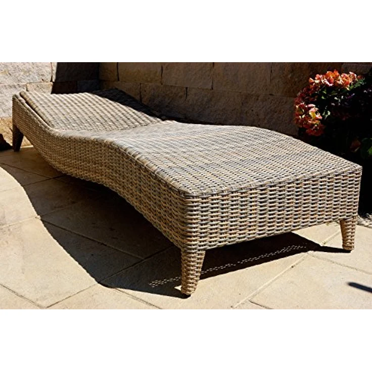 Ragnarök Möbel-Design Gartenliege Sonnenliegen Set, 3-teilig, Kopfteil in 5 Stufen verstellbar, Auflagen ca. 16 cm dick – Bild 3