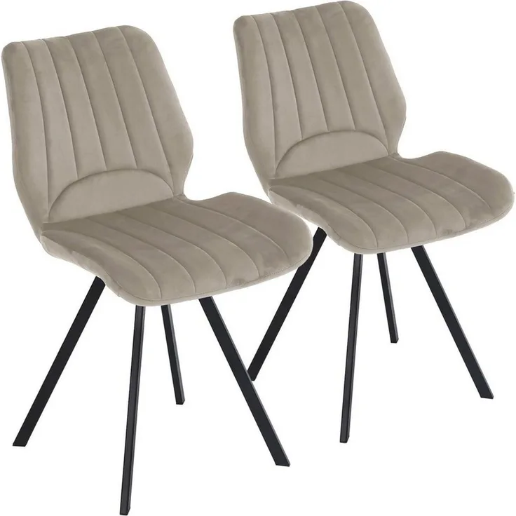 TRISENS Polsterstuhl Chloe (1er Set, 2er Set, 3er Set oder 4er Set, 2 St), Essstuhl mit der gepolsterten Sitzfläche Küchenstuhl in Samt-Optik