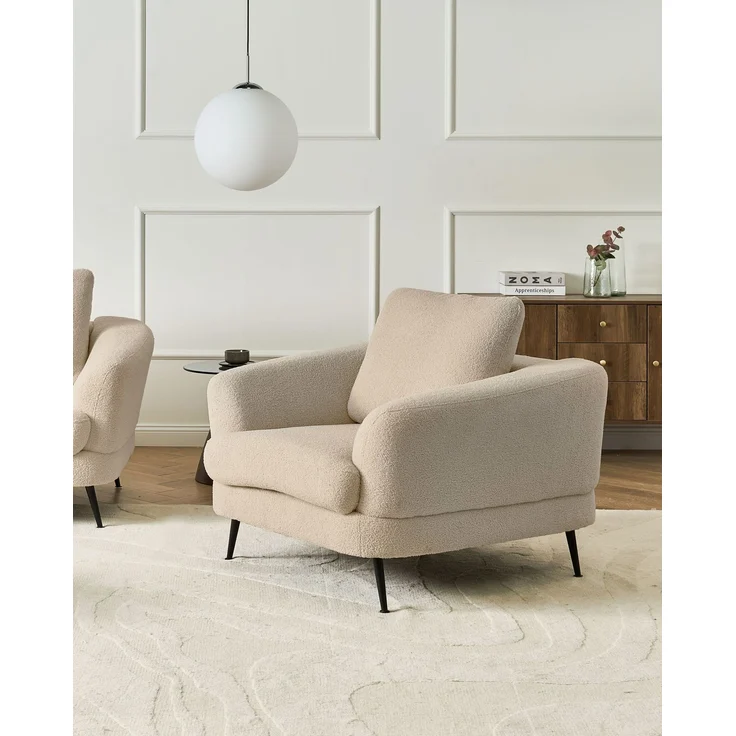 Sessel KJAER Bouclé Hellbeige – Bild 3