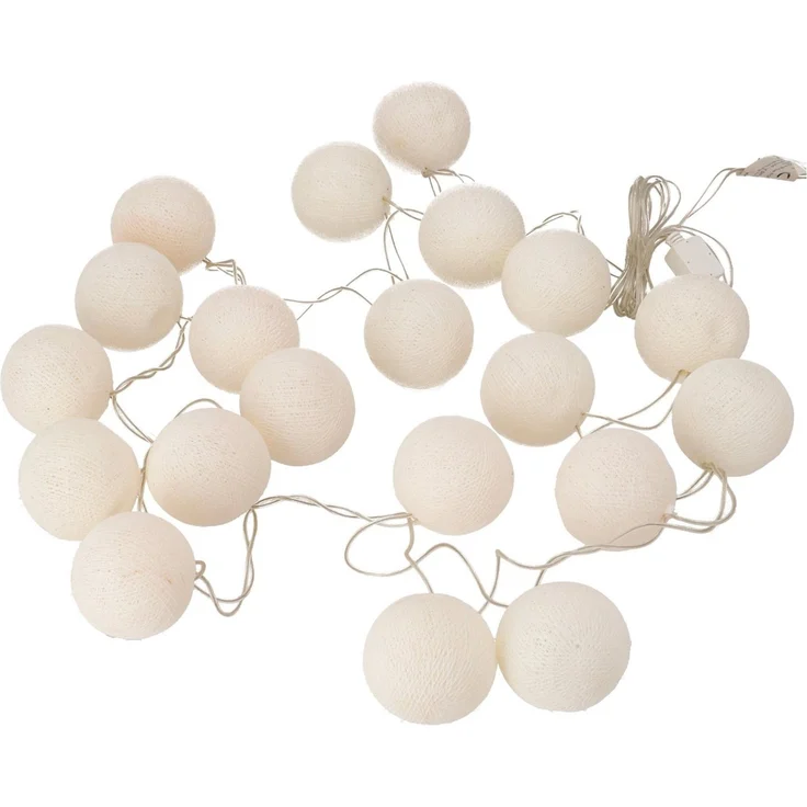 Guru-Shop LED-Lichterkette Stoff Ball Lichterkette, 20`er LED Kugel.. – Bild 1