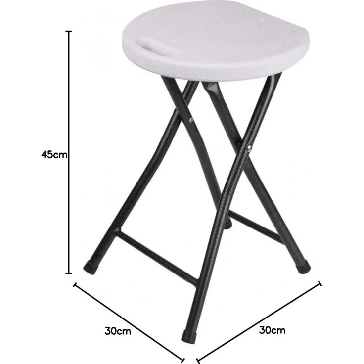 Sunnydays Sitzhocker Klapp-Hocker Klappstuhl Klapphocker Stuhl 30 x 30 x 45 (H) cm (Sitzfläche: 29 x 27 cm), praktischer Tragegriff im Sit – Bild 2
